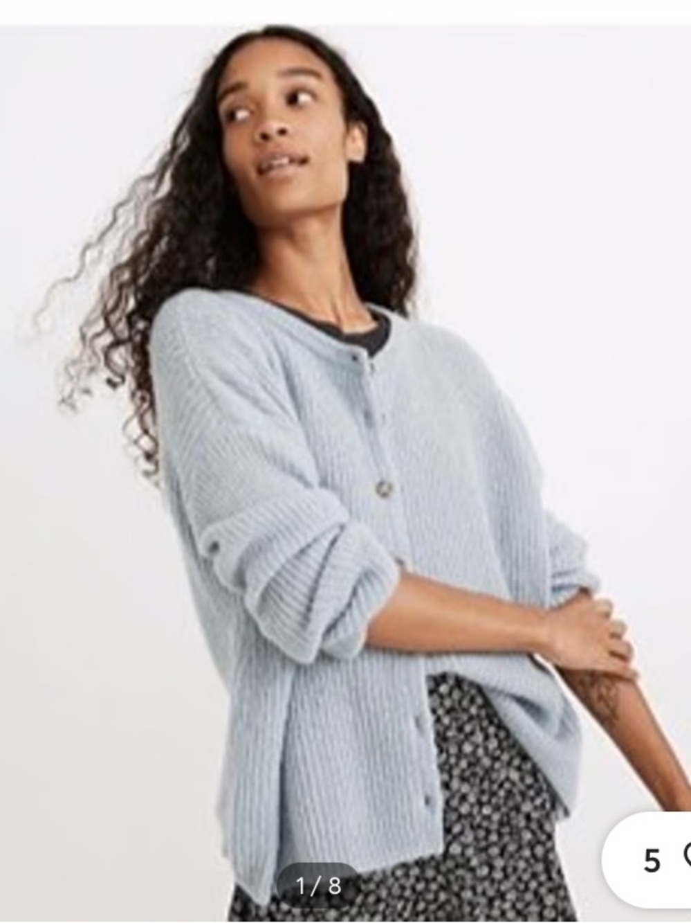 Madewell Bellaire sweater light blue size large